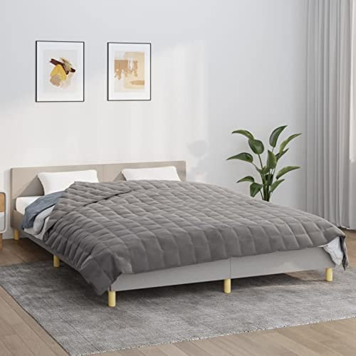Brokky Weighted Blanket Grey 220x230 cm King 11 kg Fabric-Weighted Blanket for Adults Therapy Anti Anxiety Autism Insomnia Stress Relief