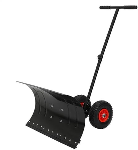 Isskyffel Vinter Snöskyffel Hjul Stor Snöskyffel Verktyg Hand Push Snöplog Isskrapa Snöplogsmaskin Vinterspade