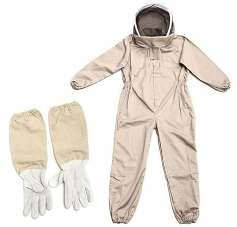 Traje de Apicultor Profesional con Velo,Traje de Abejas,Traje de Apicultura con Guantes,Ropa Apicultura Protección Cuerpo Completo Hombres Mujer para Apicultura Transpirable Anti Avisp(Size:l,Color:a)