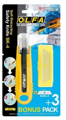 Olfa-SK-4/SKB2/BP-Cúter de seguridad SK-4 con 3 cuchillas SKB-2