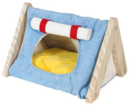 LeeQinersw Cama para cobayas, casa, jaulas, Accesorios, escondite, Cueva, escondite para cobayas para Dormir en Invierno, Jugar, Chinchillas, erizos, Azul