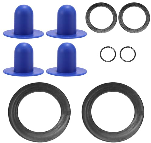 6 Delar 25076RP Bricka och Ringsats, Inklusive 10745, 10262 och 10255 Gummibricka med 4 Poolpluggar för Intex Pooltillbehör