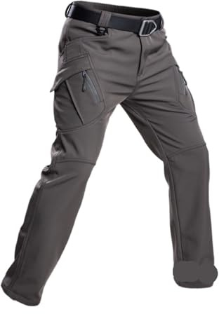 CNYUON Pantalon de Cyclisme Long doublé Polaire for Homme, Pantalon VTT d'hiver, vélo Motocross pour Cyclisme(Gray,5XL)