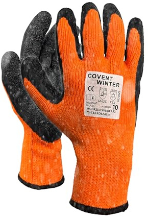 Trevendo Guanti invernali – 12 paia – Guanti isolati con rivestimento in lattice – Protezione dal freddo – Guanti di sicurezza – Guanti da lavoro – tempo freddo – Flessibili – Taglia 10