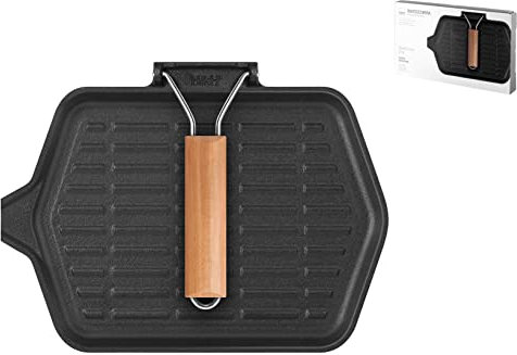 Home 728150 Bistecchiera 1 Manico, Ghisa, Rettangolare, cm22.5x35, White