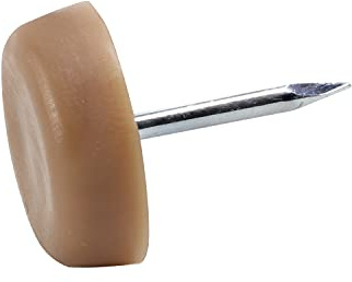 25 Pack Rok Hardware 3/4″ (19mm) Standard Nail On Furniture Glides in Brown Color, Flat Head, Chair Foot Glides, SLG34BRN