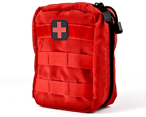 Bolsa Médica de Primeros Auxilios, Bolsa de Trauma Médico de Emergencia para Viajes, Camping, Ciclismo (Rojo)