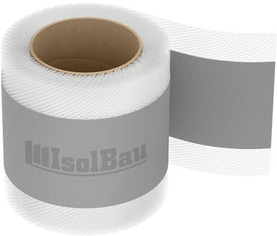 Isolbau Ruban d'étanchéité P2 gris - 10 m - 120 mm - Pour sanitaire, douche, salle de bain, carrelage, balcon et terrasse - Pour intérieur et extérieur