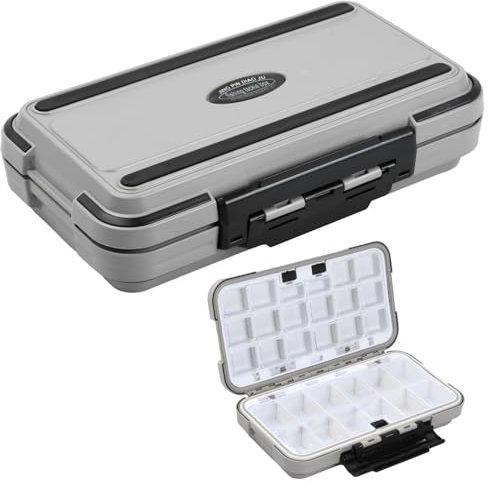 Wisebom Tacklebox Köderbox Wasserdicht Angelzubehör Boxen Haken Köderbehälter 30 Faecher Multifunktion Werkzeugkasten Teilebox Aufbewahrungskiste Angelbedarf (Grau)