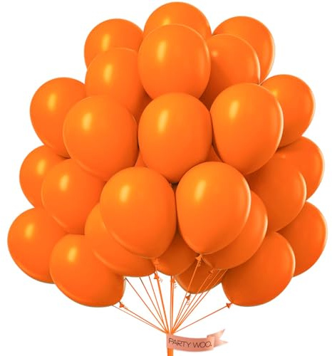 PartyWoo Orange Balloons Pack of 50 12 Inch Balloons for Balloon Garland or Balloon Arch Party Decoration Birthday Decoration Wedding Decoration Baby Shower Decoration Orange-Y9