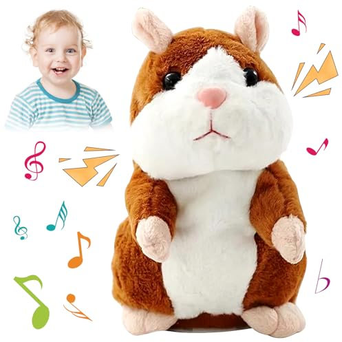 Juguete para hámster parlante, hámster parlante repetido, divertido juguete de peluche para niños, hámster, juguete de peluche interactivo, regalos de cumpleaños para niños, niñas y bebés