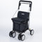 Carlett Einkaufstrolley mit Sitz Bis 125KG Einkaufstrolley Klappbar 29L Rollator mit Sitz, 4 Räder, Bremsen, Griff Verstellbar, Shopping Trolley Foldable Shopping Cart Comfort Move (Schwarz)