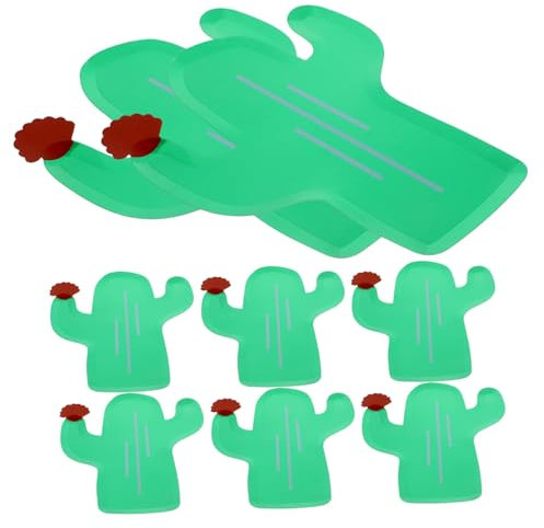 SUPVOX 8pièces Assiettes Papier Forme De Cactus Style Hawaiien Tropical pour Desserts Banquets Showers