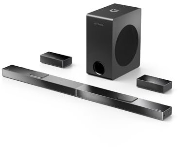 ULTIMEA 5.1.2 Sound Bar mit Dolby Atmos, Heimkino Surround Sound System, Soundbar für TV mit 8 Subwoofer, 2 nach Oben gerichtete Treiber, Dolby Atmos Soundsystem, Nova S80 (2025 Upgraded Speakers)