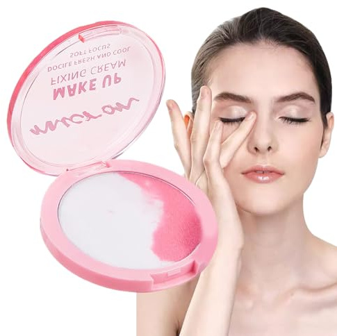 Qutalmi Polvo Fijador,Polvo Contorno Compacto - Control de Brillo y Fijación Duradera Corrector en Crema 4.5g Reduce Poros con Acabado Natural Base de Maquillaje