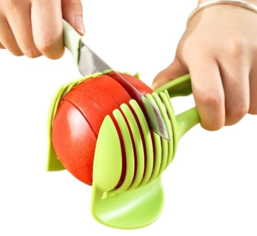 Lotas Italy - Affettaverdure Manuale con Guide | Affetta Verdure | Taglia Pomodori, Cipolle e Verdure a Fette Perfette | Strumento Sicuro con Manico Antiscivolo | Facile da Usare e Pulire