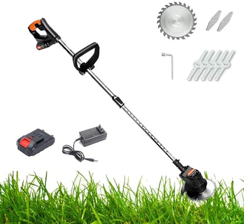 Tondeuse à gazon électrique sans fil avec fonction mulching, corps pliable, batterie et chargeur inclus, 6 hauteurs de coupe, kit de tondeuse à gazon à poussée manuelle