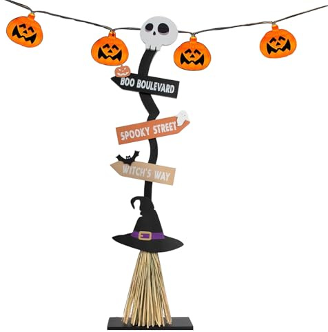 Scopa da strega per portico, pannelli decorativi per scopa da strega per giardino, decorazione per casa, campagna, giardino, camera da letto