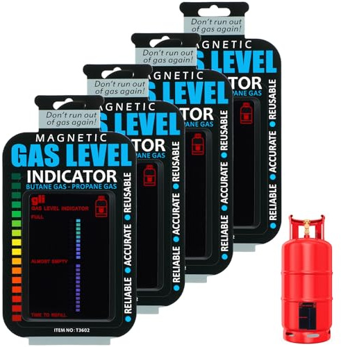 YBEATY 4 Pcs Magnetic Gas Level Indicator Gas Bottle Level Indicator Propane Calor Gauge Fuel Indicators Reusable for Tanks Travel Camping Home Kitchen Use Outdoor Barbecues Motorhome Gadgets