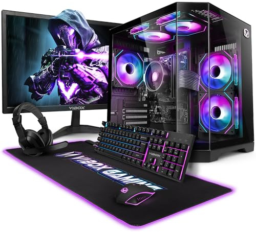 Vibox I-507 PC Gaming Completo • Schermo da 22 pollici • AMD Ryzen 3 3200G 4 cores • Radeon Vega 8 • 16GB RAM • 1TB SSD • Linux OS • WiFi • Noir