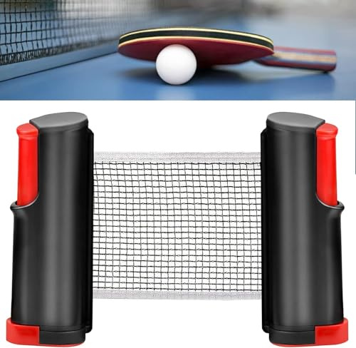 GLORHA Black Retractable Ping Pong Net 170 X 19 cm Portable Retractable Table Tennis Net for Ping Pong Table Office Desk Dining Table