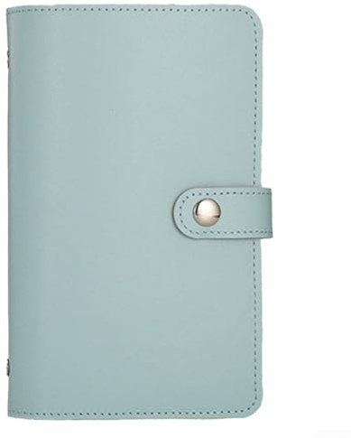 Cash savings book with money clip, compact small account book for organizing and securely storing various denominations of cash (Blue)