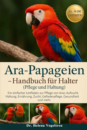 Ara-Papageien – Handbuch für Halter (Pflege und Haltung): Ein einfacher Leitfaden zur Pflege von Aras: Aufzucht, Haltung, Ernährung, Zucht, Fellpflege, Gesundheit und mehr