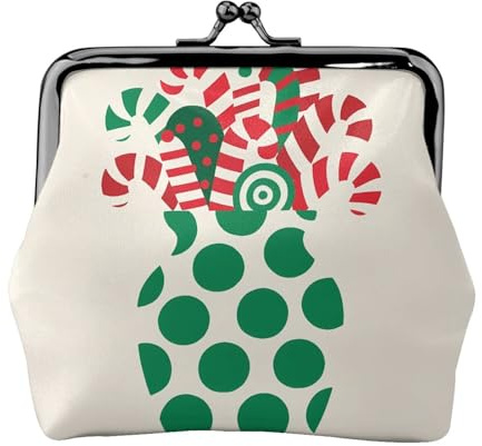 Myntpåse byt handväska med kysslås, vintage plånbok, Vas socker jul, One Size, Tecknad
