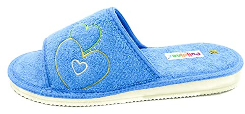 PULIDINES - Zapatilla de casa de Toalla para Mujer con Suela de Piso microporoso Mujer
