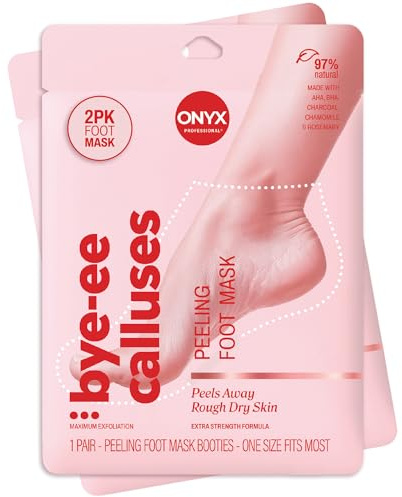 Onyx Professional Foot Peel Mask Callus Remover, 2 pack - Dead Skin Remover, Foot Exfoliator, Cracked Heel Treatment, Peeling Callus Removing Foot Mask Pedicure Kit For Smooth Soft Healthy Feet