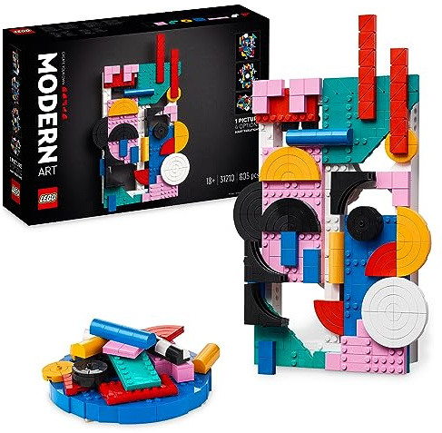 LEGO Art Art Moderne, Créer Une Toile Murale Abstraite Colorée, Décoration pour Le Salon ou la Chambre, Activité Manuelle pour Adultes et Adolescents, Cadeau pour Femmes et Hommes 31210