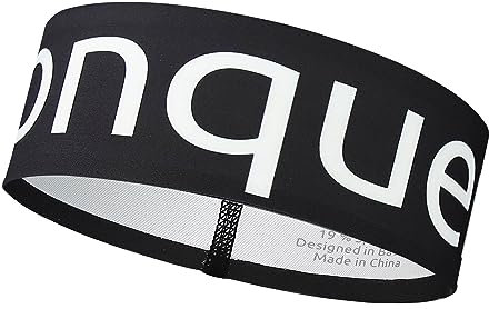 Conquer. Sportstirnband für Damen & Herren | Schweißband Kopf dünn, Winddicht, elastisch & eng anliegend | Laufstirnband, ultraleichtes Haarband (Großes Logo)