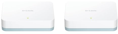 D-Link DGS-1005D 5-Port Gigabit Switch Desktop (10/100/1000 Mbit/s TP (RJ-45) Gigabit Ports, bis zu 2000 Mbit/s pro Port im Full-Duplex-Modus, lüfterlos) (Packung mit 2)