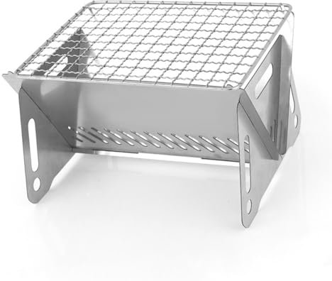 Barbecue-Grill, Mini-Grill, Faltbarer Campinggrill, Tragbar, Abnehmbar, aus Edelstahl, Für Den Außenbereich, Faltbar, Für Picknick, Wandern, Strandparty