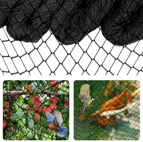 Vogelschutznetz, 7.5 * 15m Vogelnetz Stabil Volierennetz, Deutlich Vogelnetz Engmaschig mit 5 * 5cm Maschenweite, Pflanzennetz Teichnetz Gartennetz Teichabdecknetz für Garten Balkon Obstbäume