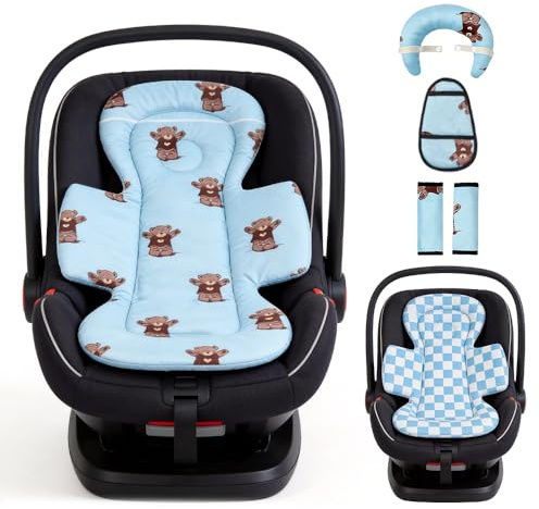 Wxeadu Reductor de Asiento para Bebé Recién Nacido, Cómodo y Transpirable Reductor Silla Coche Bebe, Reductor Silla Paseo Bebe, Cojín para Asiento de Coche de Bebé para Cochecito, Silla de Coche