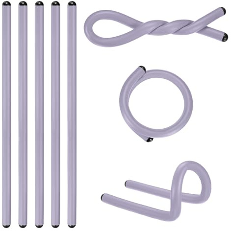 M METERXITY 8-Pack Twist Rubber Ties, 17-Inch EVA Foam Reusable Twist Ties for Organizing Bundling Cords/Wires/Cables, Bendable Rubber Tie Down Straps [Purper]