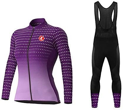 UGLY FROG Damen Radtrikot Set Fahrradbekleidung Fahrrad Langarm + Radhose mit Sitzpolster Herbst Sportbekleidung