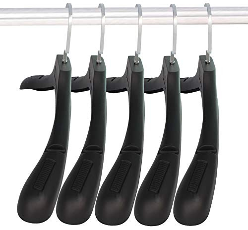 DEDU Suit Hangers for Men 20 Pack, Extra Wide Suit Hanger Non Slip Width 17.7, Thick Plastic Coat Hangers Black with Metal Hook
