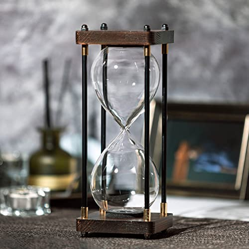 Stor fyllbar timglas timer sandklocka, dekorativ trä tom timglas sand timer