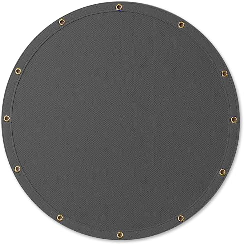 Covers & All Heavy Duty Round Tarp – 18 oz Waterproof PVC Vinyl Tarp, Tear & UV Resistant with Reinforced Edges and Grommets for Patio, Pool & Equipment Protection (15 ft Diameter, Gray)
