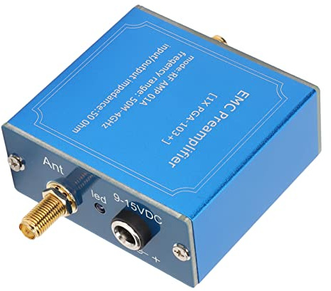 20dB Low Noise Amplifier SMA Female, Low Noise Amplifier Module Board PGA 103 Chip Design, 50M‑4GHz Wideband Plug and Play, DC 9‑15V High Gain LNA Module for Communication System