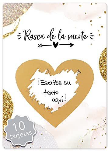 Joli Coon 10 Tarjetas de rascar para escribir en ti mismo - Rasca de la suerte para escribir