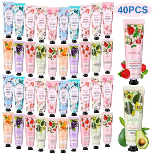Tenuiskft 40 Pack Handcreme Set, Mini Handcreme Damen Geschenkset, Trockene Rissige Hände Fuß Feuchtigkeitscreme für den Winter, Körpercreme Geschenkset für Muttertag Weihnachten Geburtstagsgeschenke