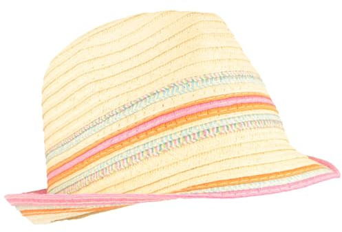 Bred barn stråhatt sommarhatt solhatt 100 % pappershatt för pojkar och flickor – särskilt lätt och hopvikbar, Beige flerfärgad, 52