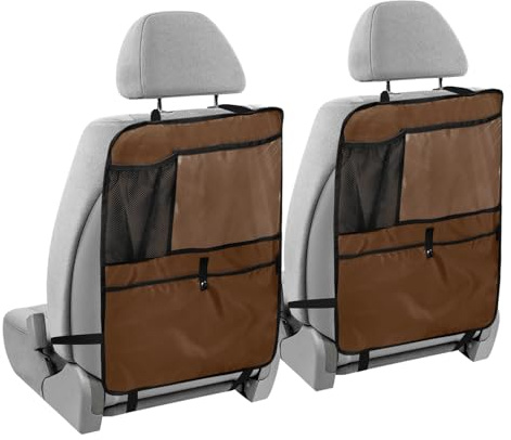GAIREG Lot de 2 organiseurs de siège arrière de voiture marron noix de coco - Protection de dossier de siège de voiture