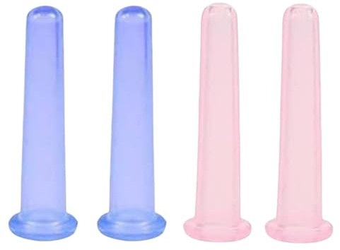 LiJuanWang Ventosas Faciales,4 Piezas Mini ventosas faciales para Masaje de Silicona,Ventosas de Masaje Gua Sha Herramienta Ventosas de Silicona Ventosa Celulitis para la Piel del Cuello Facial