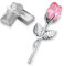 ZEPIQOR Rosas, figura de flor artificial coleccionable, Regalo de Flores Artificiales para Mujer Novia Esposa Madre Hija en San Valentín, Día de la Madre（caja de plata varilla de plata）