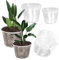 VGECEE 6 Stück Orchideentopf Orchidee Pflanztöpfe Blumentöpfe Transparent Pflanzentöpfe 11/12.5cm Anzuchttöpfe Durchsichtig Plastik Set Orchideentöpfe mit Löchern für Pflanzen Orchideen