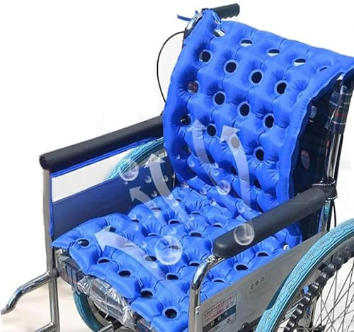 MObyat Colchón Antiescaras, Cojín para Úlceras por Presión con Bomba De Aire, Distracción, Diseño Impermeable, para Personas Mayores con Discapacidad (Silla De Ruedas No Incluida)